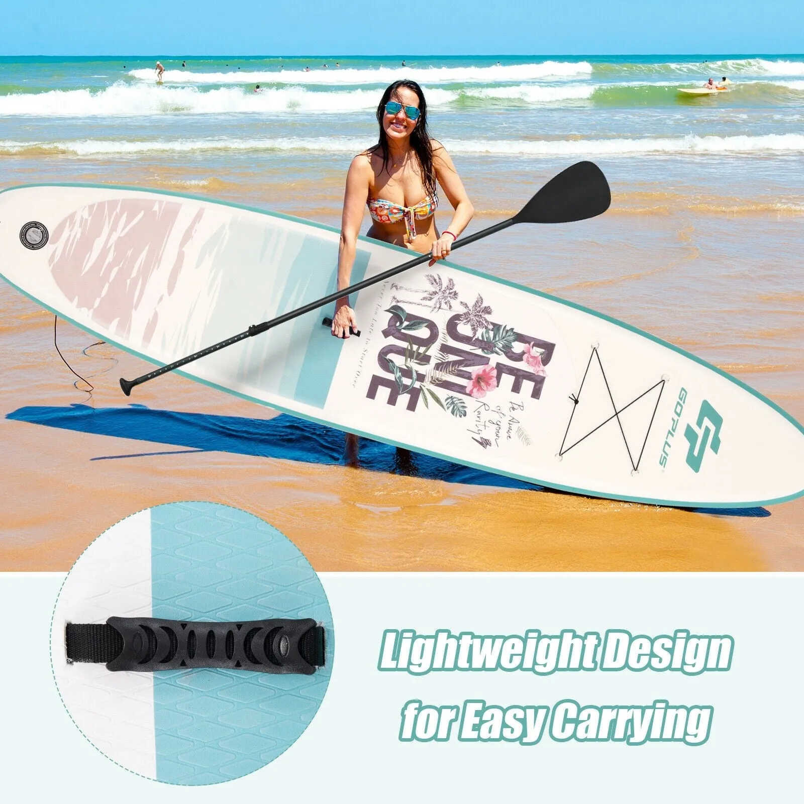 10.5 ft Inflatable Stand Up Paddle Board Surfboard with Aluminum Paddle Pump-11 ft