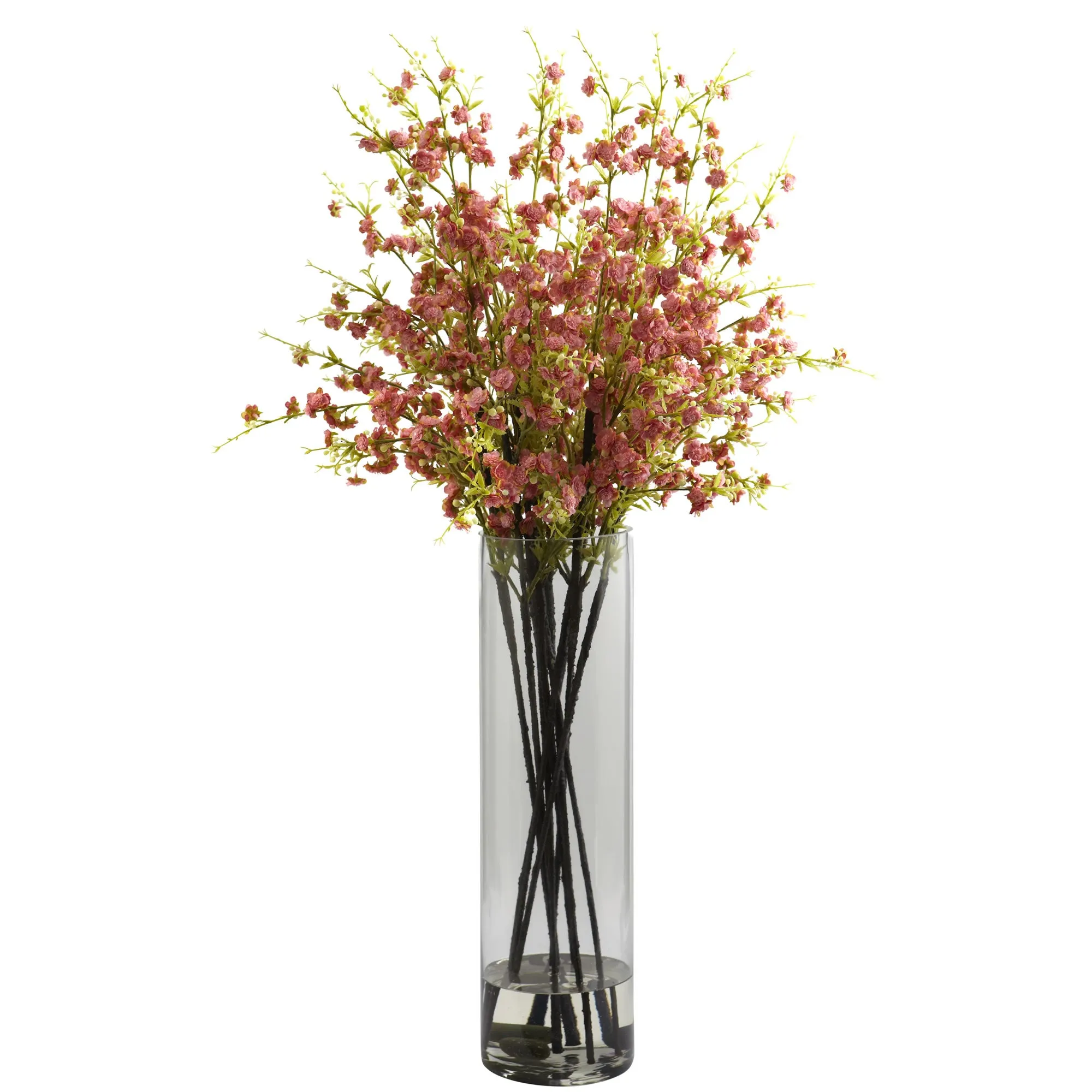 38" Artificial Giant Cherry Blossom Arrangement w/Vase - Low Maintenance, Life-Like & Vibrant Silk Flowers For Busy People.