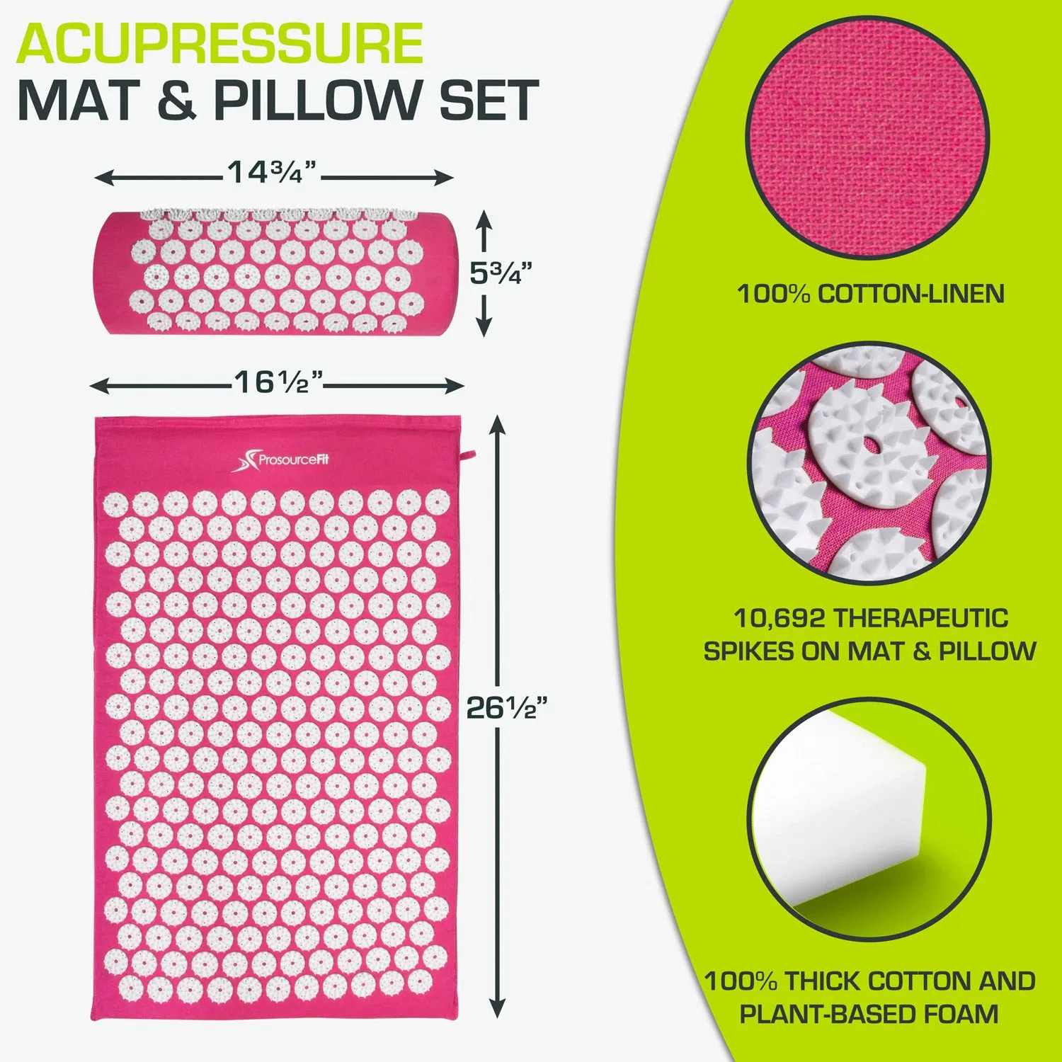 Acupressure Mat and Pillow Set