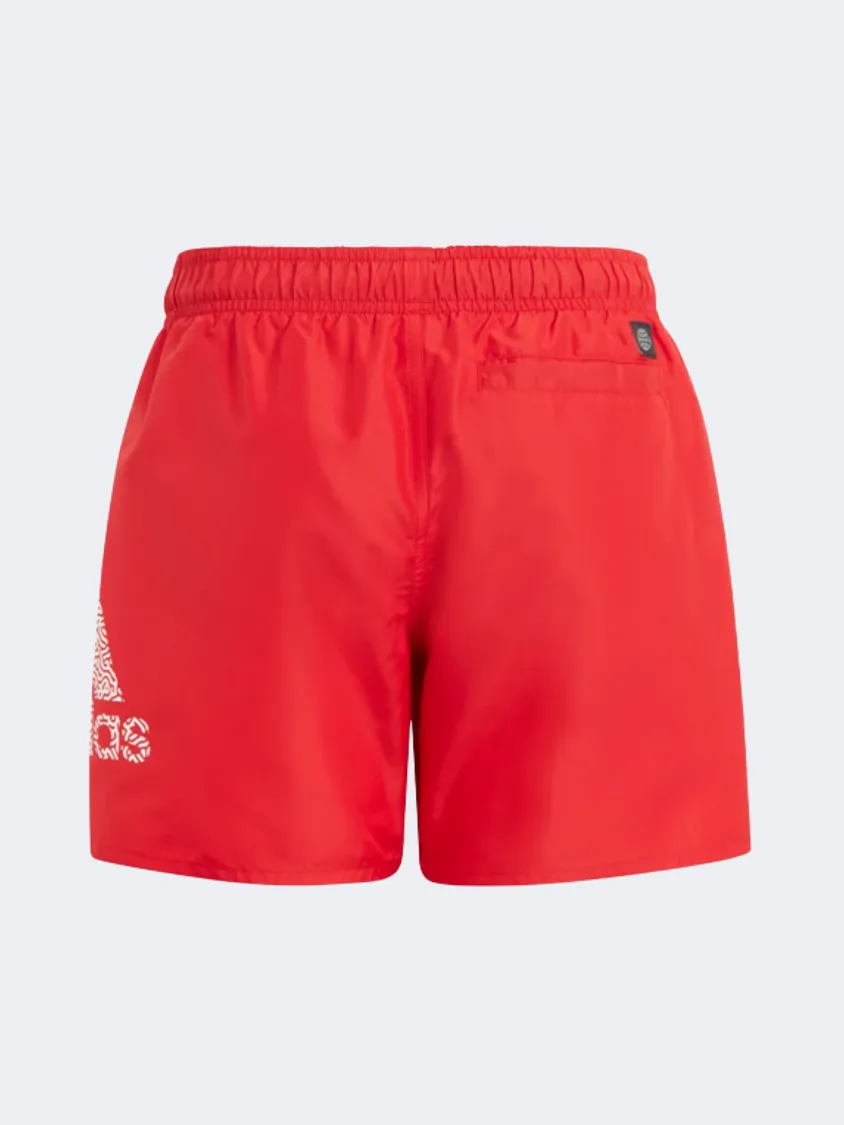 Adidas Logo Clx Boys Swim Swim Short Red/White