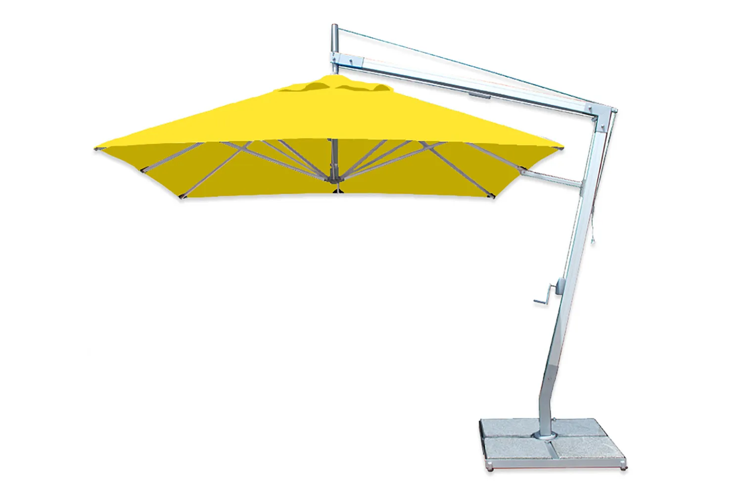 Bambrella 8.5' Square Santa Ana Side Wind Aluminum Manual Lift Cantilever Umbrella