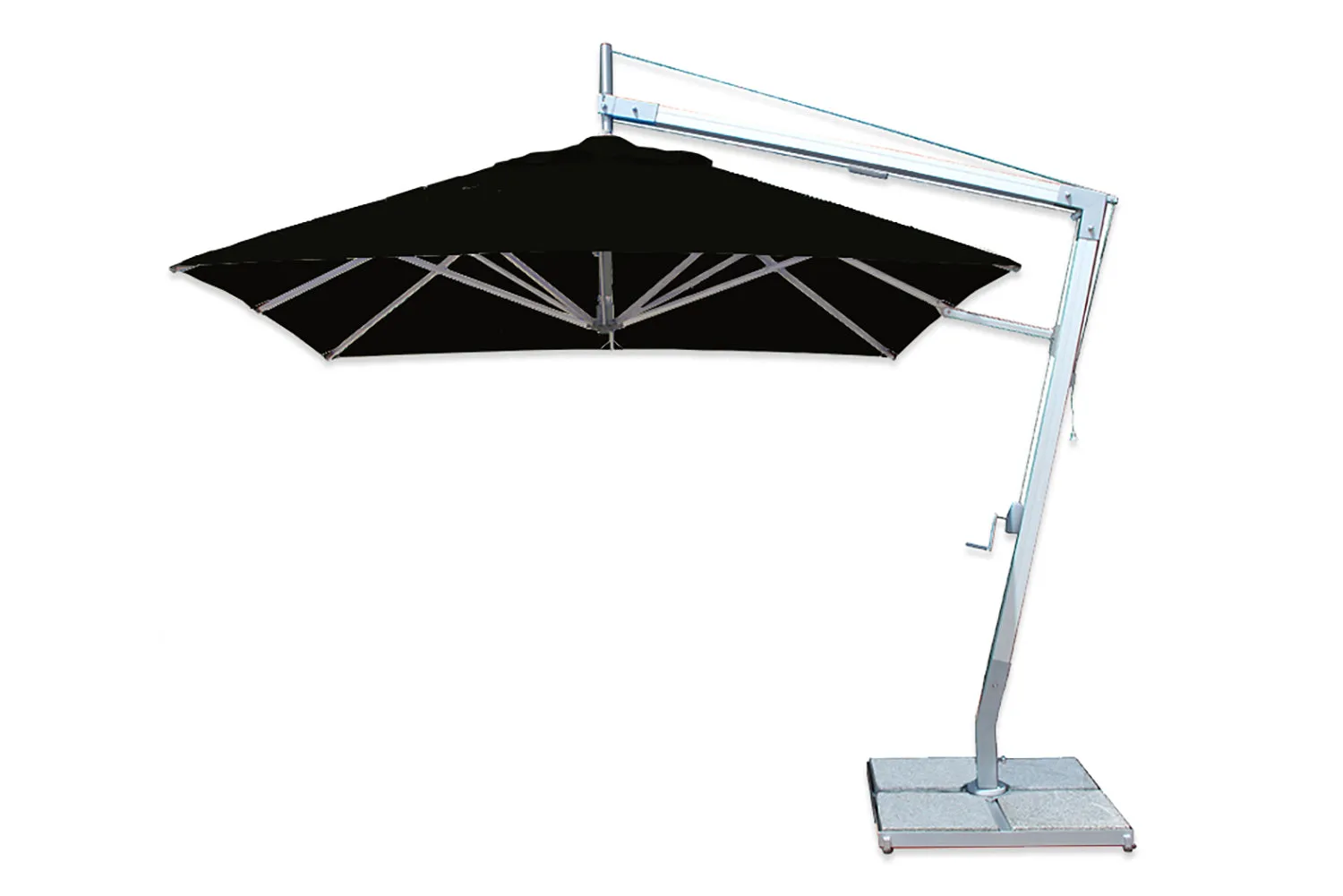 Bambrella 8.5' Square Santa Ana Side Wind Aluminum Manual Lift Cantilever Umbrella