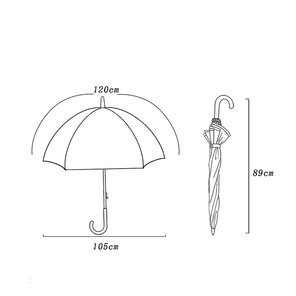 Black Floral border Style Umbrella for Teens and Adults