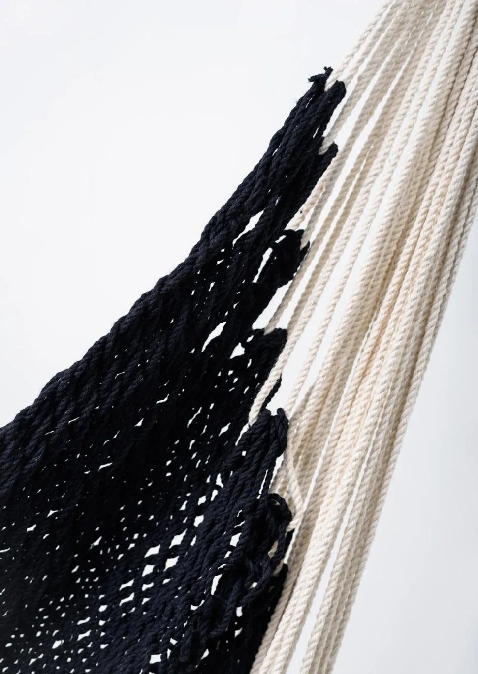 Boho Black Cotton Hammock Swing with Tassels