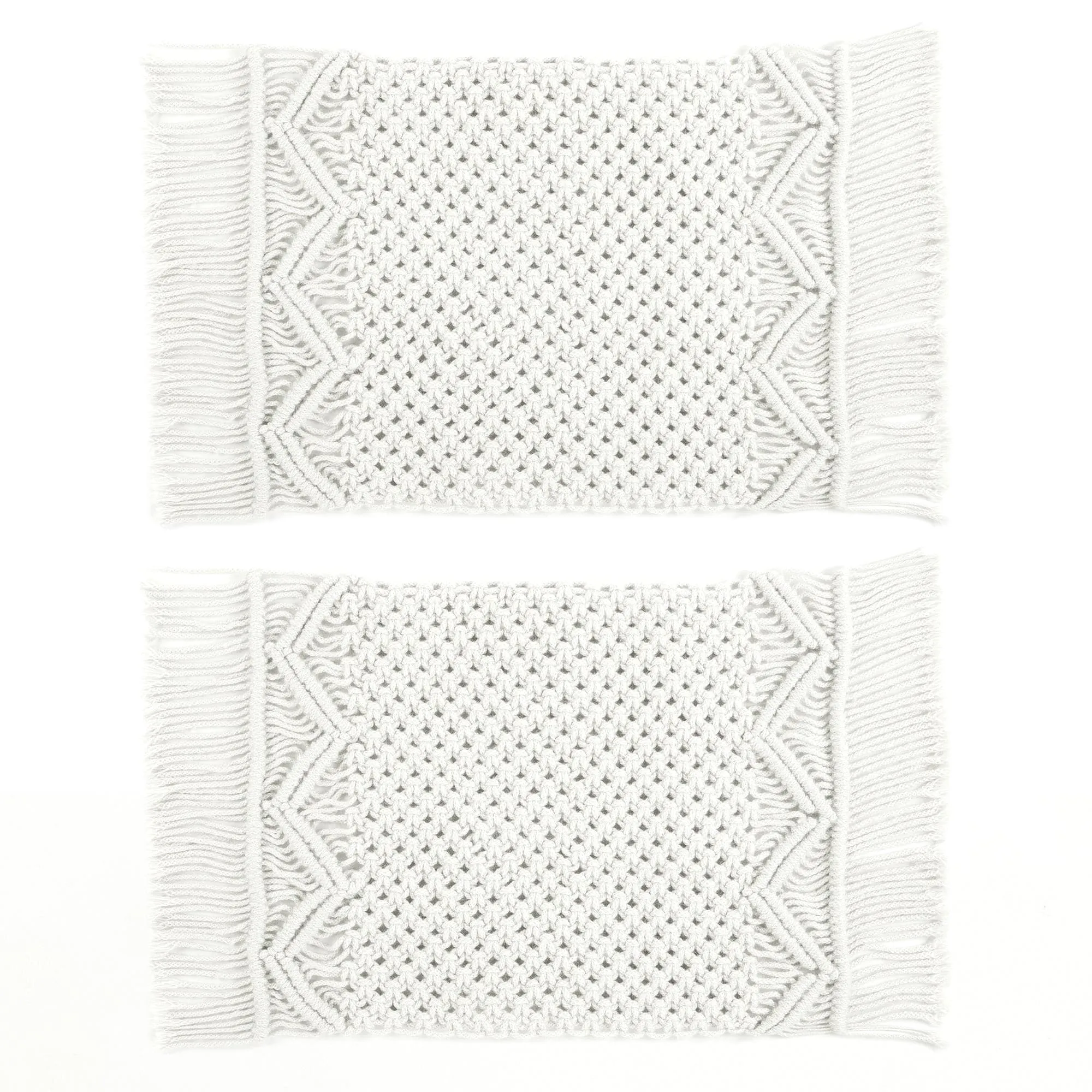 Boho Macrame Indoor/Outdoor Placemat 2-Pack Set