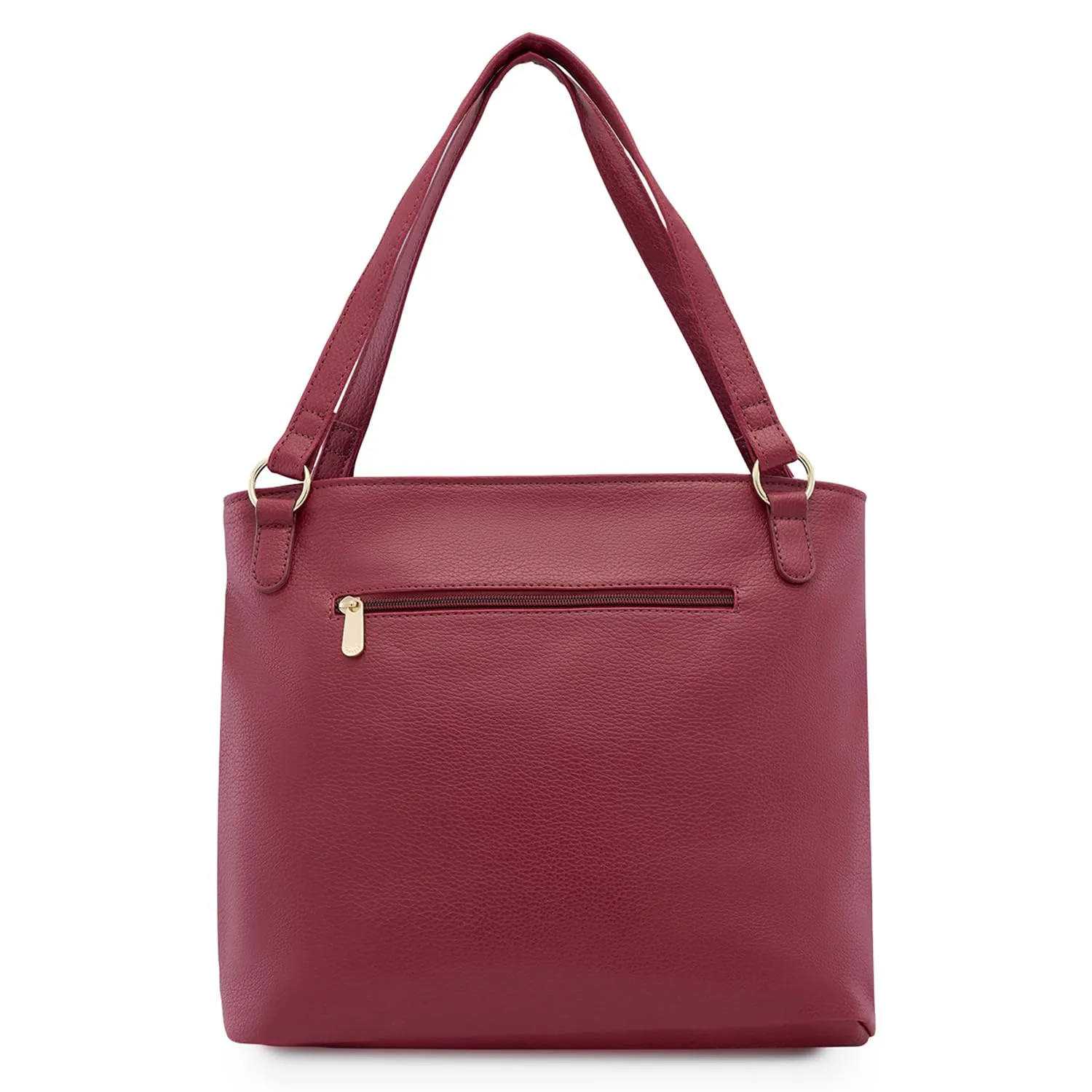 Caprese Andrea Tote Bag, Medium-Burgundy | Stylish Handbag for Women | Spacious, Versatile Office & Daily Essentials Tote | Top Zip Closure