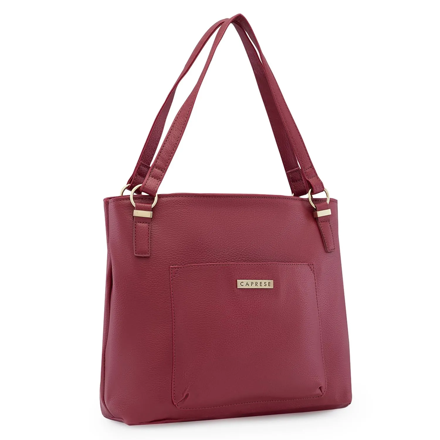 Caprese Andrea Tote Bag, Medium-Burgundy | Stylish Handbag for Women | Spacious, Versatile Office & Daily Essentials Tote | Top Zip Closure