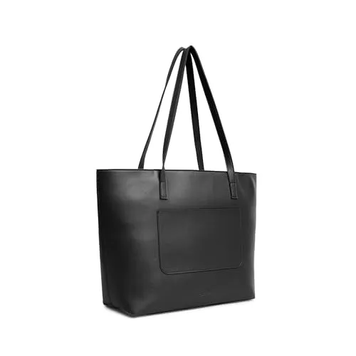 Fastrack Classic Laptop Tote Bag for Women | Stylish Everyday Bag for Ladies, Women, Girls | Casual College Bag Made of High-Quality Faux Leather (Black)