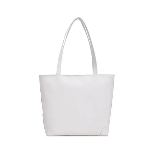 Fastrack Stylish Textured Tote Bag for Women | Trendy Casual Bag for Ladies, Women, Girls | Everyday College Bag Made of High-Quality Faux Leather (White)