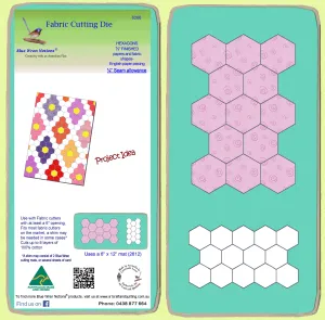 Hexagons ½" finished sides - 1/4" seam allowance - Paper and Fabric shapes - 6266 - includes cutting mat