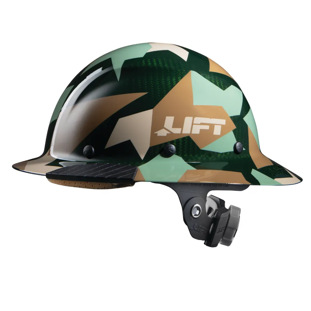 LIFT DAX - Full Brim Carbon Fiber Camo Hardhat, HDC-20CK, HDC-20CJ or HDF50C-20CK