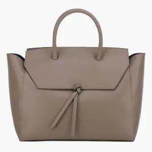 Loren Large Leather Tote Bag - Fango