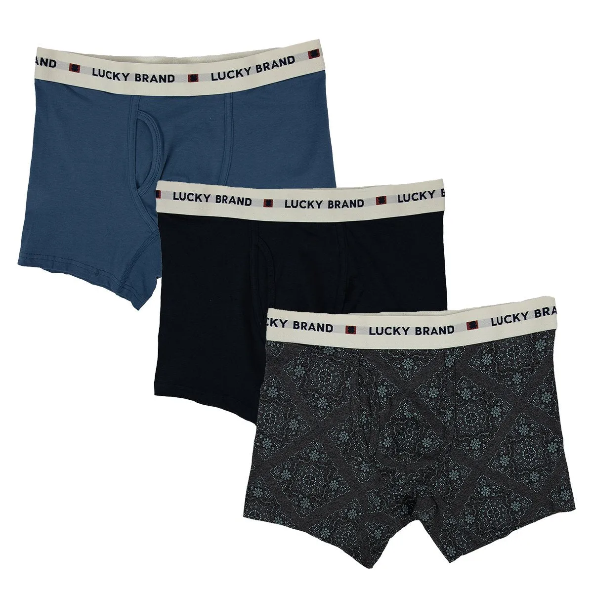 Lucky Brand Men's Stretch Boxer Briefs 3-Pack