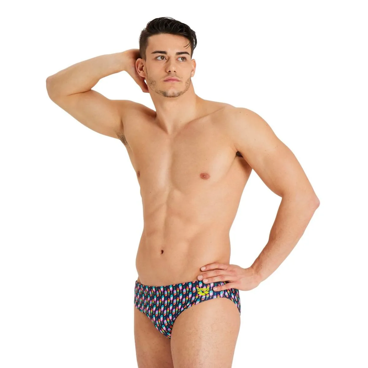 MEN'S ALLOVER BRIEF - ASPHALT/MULTI