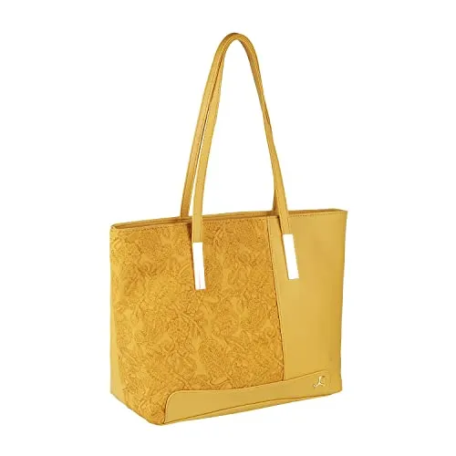 MOCHI Womens Synthetic Yellow Tote Bag (One Size)