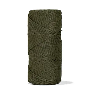 Outdoor 2 mm Macrame Braided Cord – Deep Olive Color