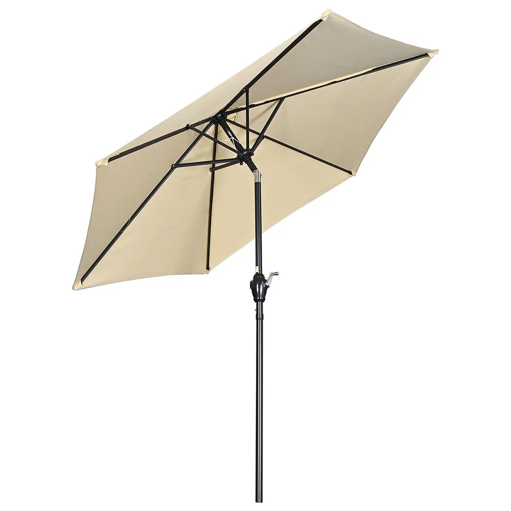 Patio Umbrella Tilt & Crank Lift Metal 7.5ft 6-Rib