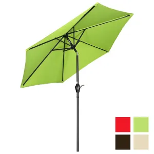 Patio Umbrella Tilt & Crank Lift Metal 7.5ft 6-Rib