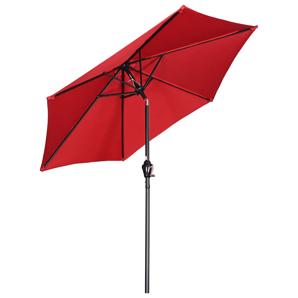 Patio Umbrella Tilt & Crank Lift Metal 7.5ft 6-Rib