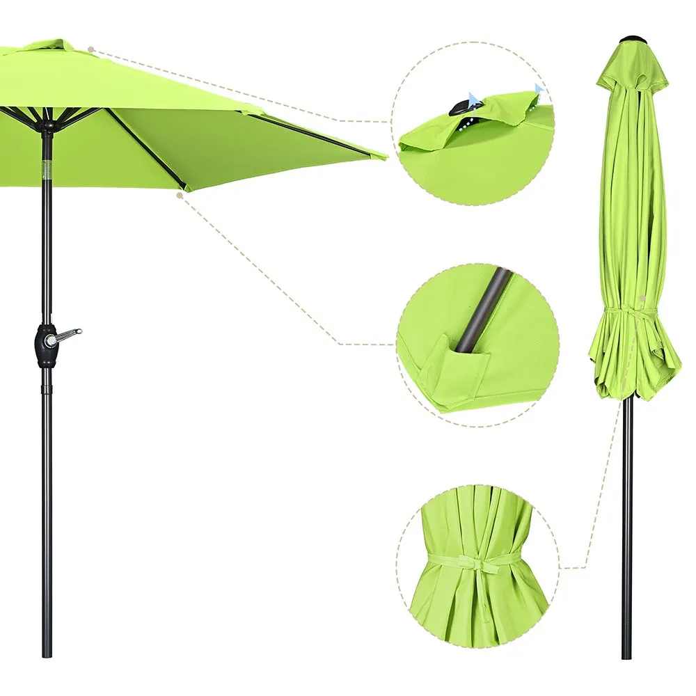 Patio Umbrella Tilt & Crank Lift Metal 7.5ft 6-Rib