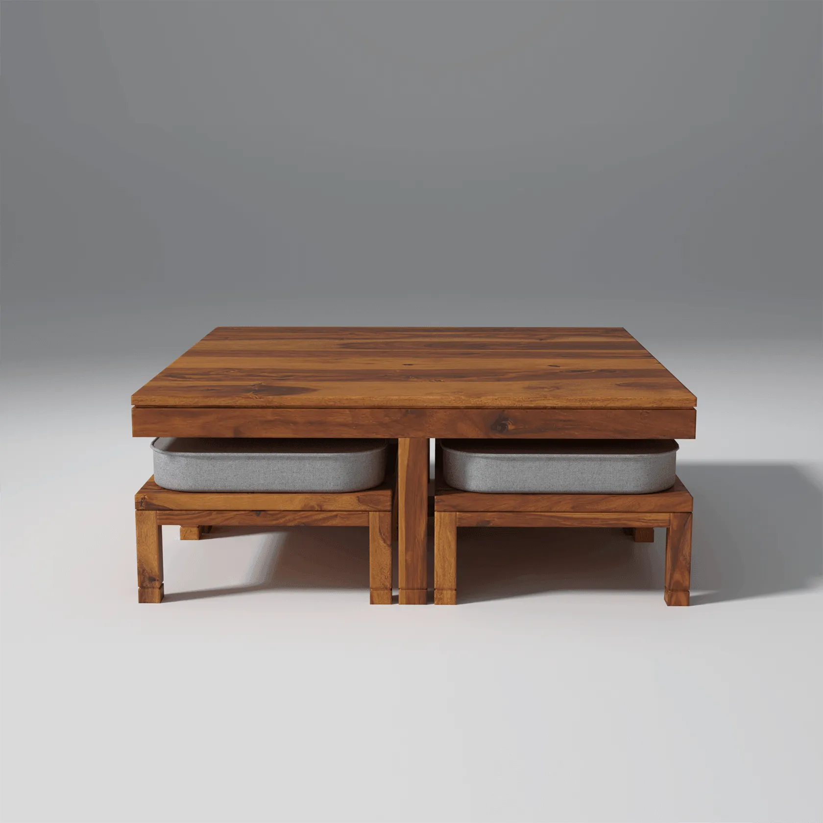 Phin Sheesham Wood Coffee Table in Light Honey Finish