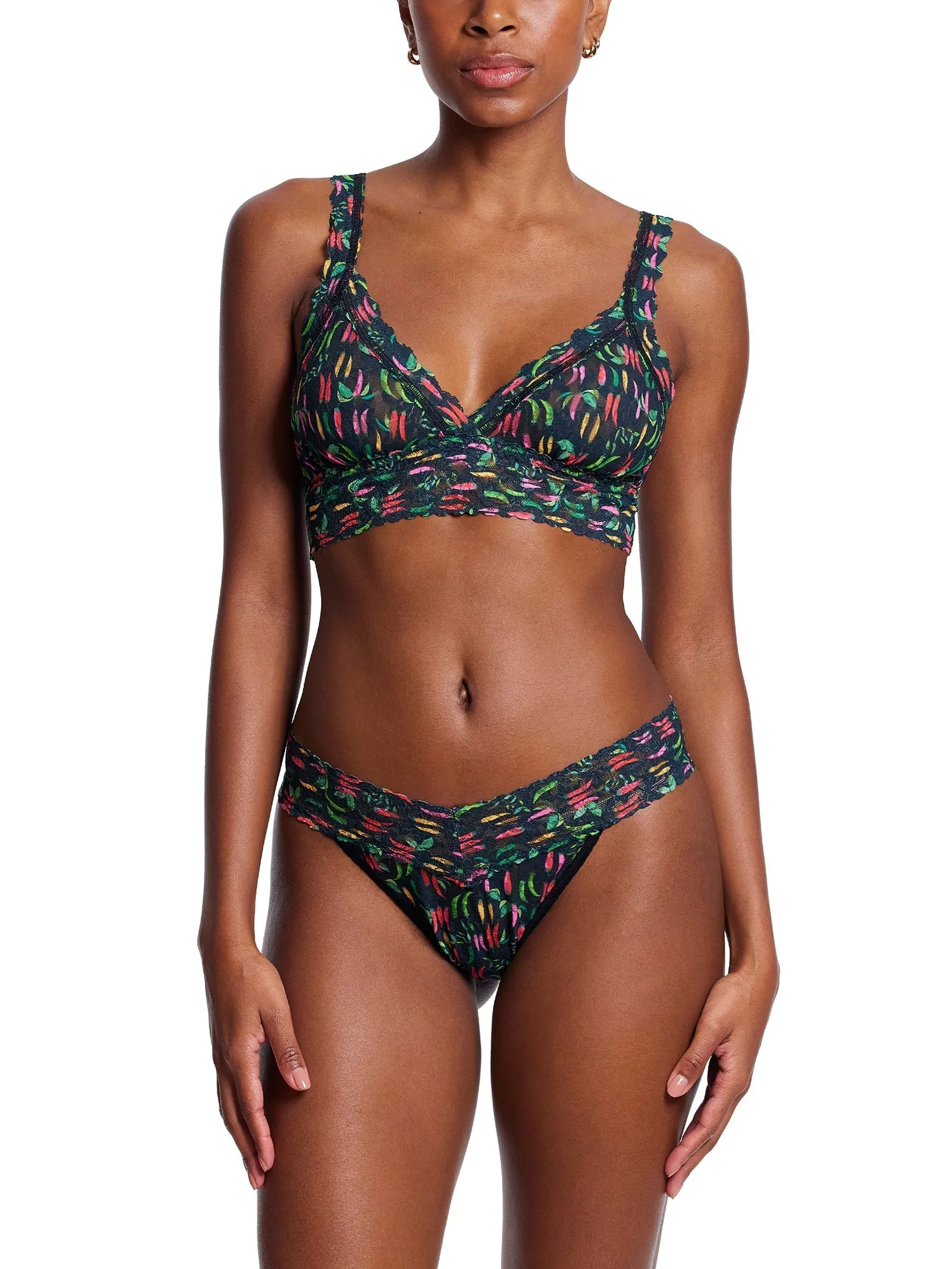 Printed Signature Lace Crossover Bralette Extra Spice Sale