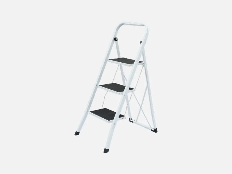 Protouch  Family Use Ladder 2/3 Step Black Folding Step Stool With Rubber Hand Grip - Make household tasks less of a chore with these handy stools