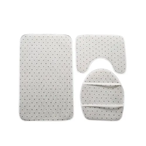 Set of 3pcs Bathroom Bath Mat Anti Slip, Beach Shelves Design