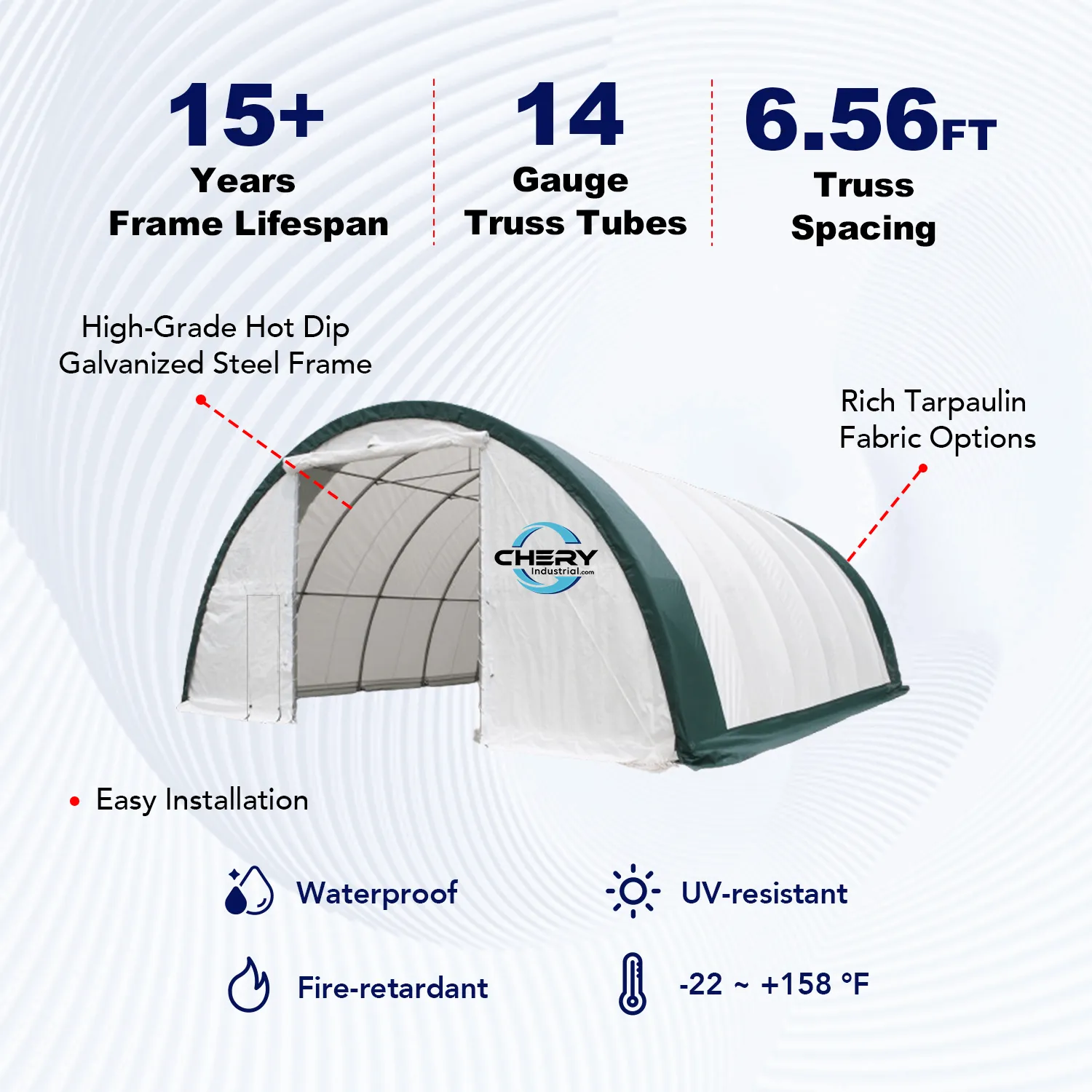 Single Truss Arch Storage Shelter W40'xL80'xH20'