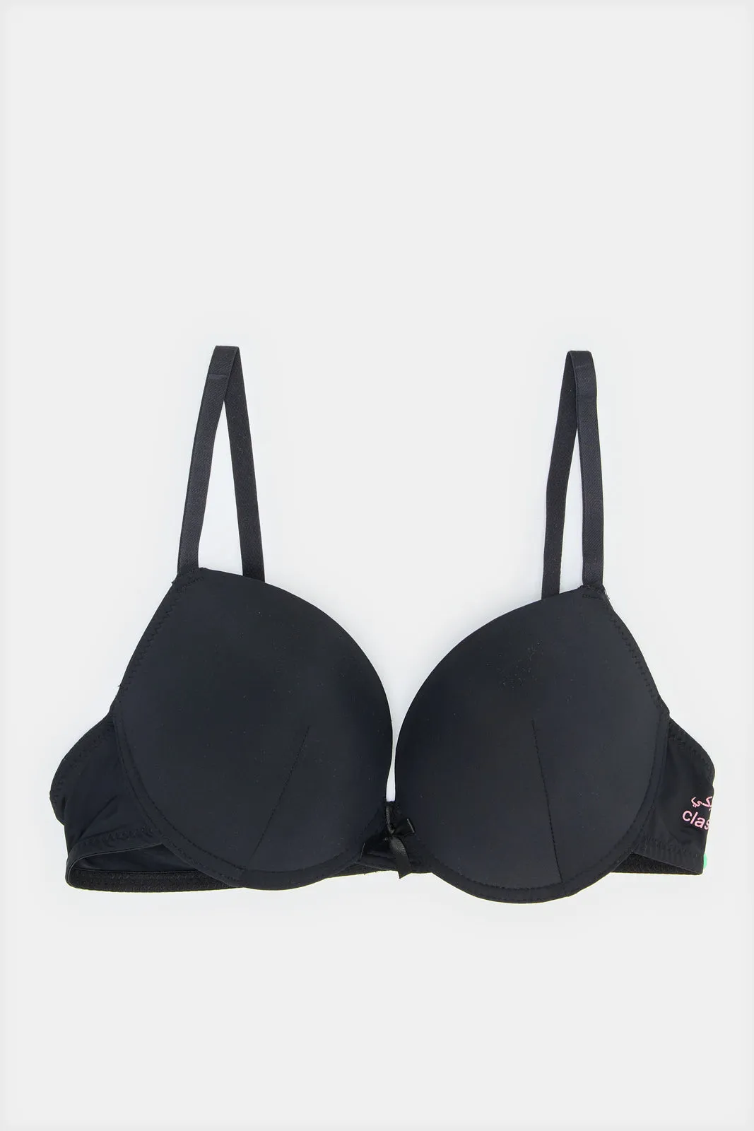 Women Black And Pink Push Up Bra Set (Pack of 2)