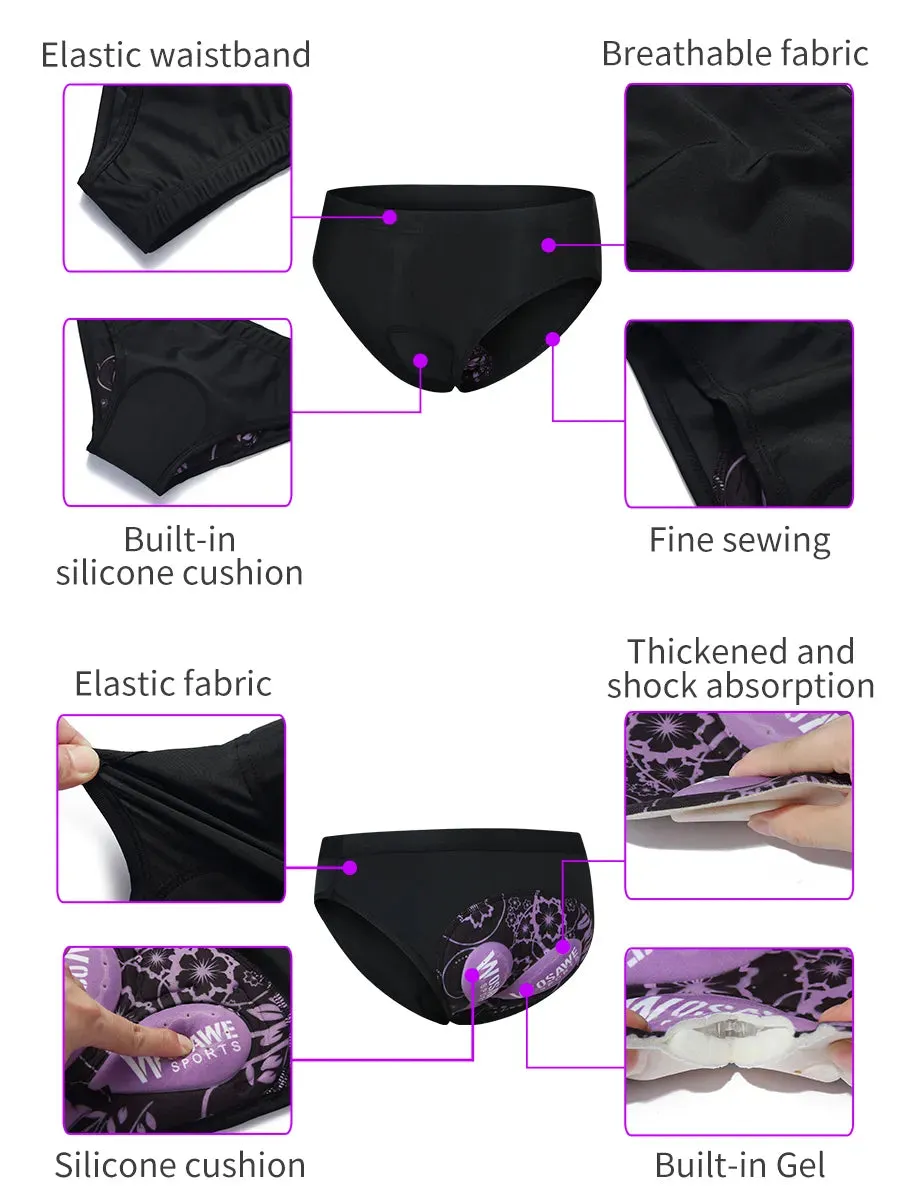 Women's Cycling Shorts Mtb Bicycle Briefs Underwear 3D Padded Printing Pad Road Bike Triangle Underpants